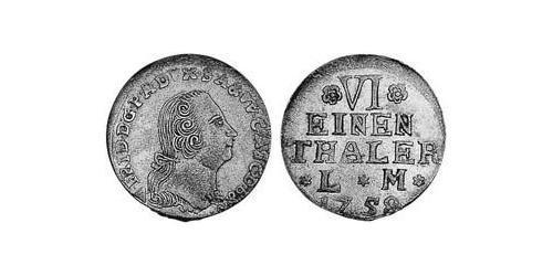 1/6 Thaler Anhalt-Bernburg (1603 - 1863) Argento Vittorio Federico di Anhalt-Bernburg(1700 – 1765)