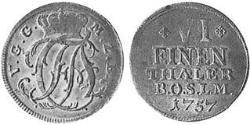 1/6 Thaler Principato di Ansbach (1398–1792) Argento Cristiano Federico di Brandeburgo-Ansbach(1736 – 1806)