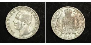 1/6 Thaler Regno di Hannover (1814 - 1866) Argento Giorgio V di Hannover (1819 - 1878)