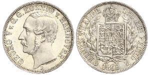 1/6 Thaler Regno di Hannover (1814 - 1866) Argento Giorgio V di Hannover (1819 - 1878)