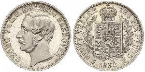 1/6 Thaler Regno di Hannover (1814 - 1866) Argento Giorgio V di Hannover (1819 - 1878)
