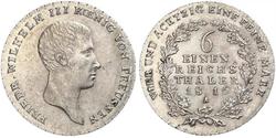 1/6 Thaler Regno di Prussia (1701-1918) Argento Federico Guglielmo III di Prussia  (1770 -1840)