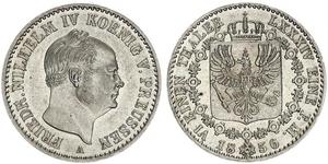 1/6 Thaler Regno di Prussia (1701-1918) Argento Federico Guglielmo IV di Prussia (1795 - 1861)