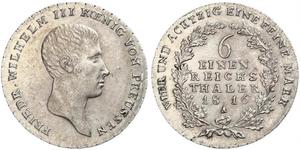 1/6 Thaler Regno di Prussia (1701-1918) Argento Federico Guglielmo III di Prussia  (1770 -1840)