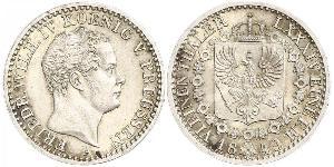 1/6 Thaler Regno di Prussia (1701-1918) Argento Federico Guglielmo IV di Prussia (1795 - 1861)