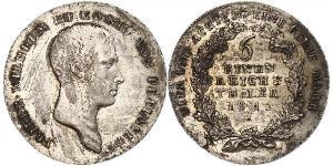 1/6 Thaler Regno di Prussia (1701-1918) Argento Federico Guglielmo III di Prussia  (1770 -1840)