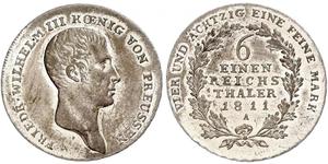 1/6 Thaler Regno di Prussia (1701-1918) Argento Federico Guglielmo III di Prussia  (1770 -1840)