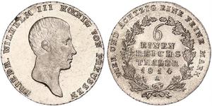 1/6 Thaler Regno di Prussia (1701-1918) Argento Federico Guglielmo III di Prussia  (1770 -1840)
