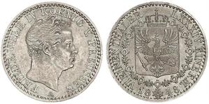 1/6 Thaler Regno di Prussia (1701-1918) Argento Federico Guglielmo IV di Prussia (1795 - 1861)
