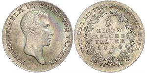 1/6 Thaler Regno di Prussia (1701-1918) Argento Federico Guglielmo III di Prussia  (1770 -1840)