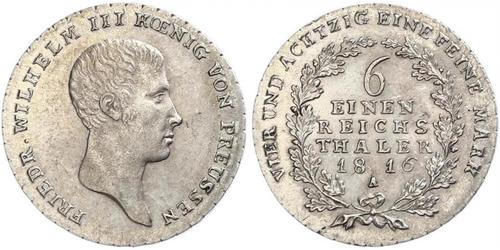 1/6 Thaler Regno di Prussia (1701-1918) Argento Federico Guglielmo III di Prussia  (1770 -1840)