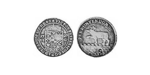 1/6 Thaler Anhalt-Bernburg (1603 - 1863) Plata Victor Frederick, Prince of Anhalt-Bernburg (1700 – 1765)