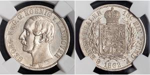 1/6 Thaler Reino de Hannover (1814 - 1866) Plata Jorge V de Hannover (1819 - 1878)