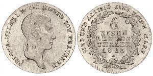 1/6 Thaler Reino de Prusia (1701-1918) Plata Federico Guillermo III de Prusia (1770 -1840)