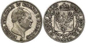 1/6 Thaler Reino de Prusia (1701-1918) Plata Federico Guillermo IV de Prusia (1795 - 1861)