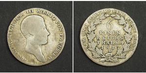 1/6 Thaler Reino de Prusia (1701-1918) Plata Federico Guillermo III de Prusia (1770 -1840)