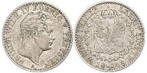 1/6 Thaler Reino de Prusia (1701-1918) Plata Federico Guillermo IV de Prusia (1795 - 1861)