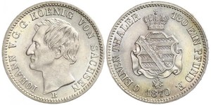 1/6 Thaler Reino de Sajonia (1806 - 1918) Plata Juan I de Sajonia