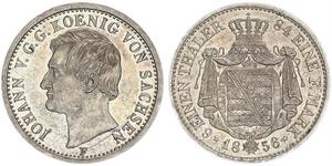 1/6 Thaler Reino de Sajonia (1806 - 1918) Plata Juan I de Sajonia