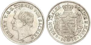 1/6 Thaler Reino de Sajonia (1806 - 1918) Plata Juan I de Sajonia