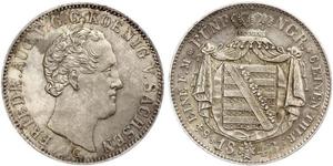 1/6 Thaler Reino de Sajonia (1806 - 1918) Plata Federico Augusto II de Sajonia