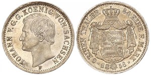 1/6 Thaler Reino de Sajonia (1806 - 1918) Plata Juan I de Sajonia