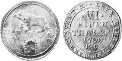 1/6 Thaler Anhalt-Bernburg (1603 - 1863) Silber Alexius Friedrich Christian (Anhalt-Bernburg)(1767 – 1834)