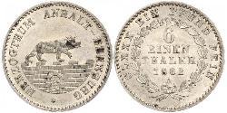 1/6 Thaler Anhalt-Bernburg (1603 - 1863) Silber Alexander Carl ,Anhalt-Bernburg (1805 – 1863)