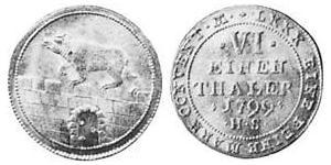 1/6 Thaler Anhalt-Bernburg (1603 - 1863) Silber Alexius Friedrich Christian (Anhalt-Bernburg)(1767 – 1834)