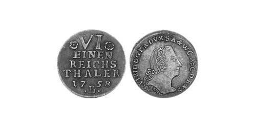 1/6 Thaler Anhalt-Bernburg (1603 - 1863) Silber Viktor II. Friedrich (Anhalt-Bernburg)(1700 – 1765)