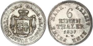 1/6 Thaler Waldeck (1180 - 1918) Silber Georg II. (Waldeck-Pyrmont)