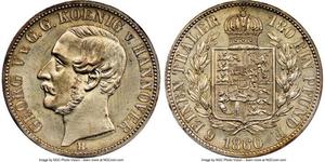 1/6 Thaler Kingdom of Hanover (1814 - 1866) Silver George V of Hanover (1819 - 1878)