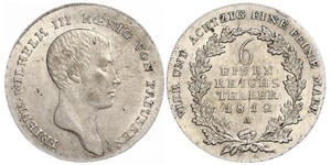 1/6 Thaler Kingdom of Prussia (1701-1918) Silver Frederick William III of Prussia (1770 -1840)