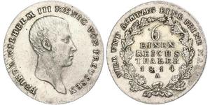 1/6 Thaler Kingdom of Prussia (1701-1918) Silver Frederick William III of Prussia (1770 -1840)