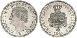 1/6 Thaler Kingdom of Saxony (1806 - 1918) Silver John of Saxony