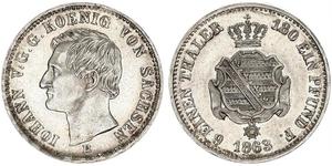 1/6 Thaler Kingdom of Saxony (1806 - 1918) Silver John of Saxony