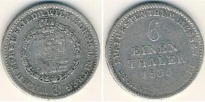 1/6 Thaler Landgraviate of Hesse-Kassel (1567 - 1806) Silver 