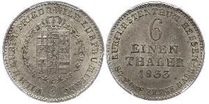 1/6 Thaler Landgraviate of Hesse-Kassel (1567 - 1806) Silver 