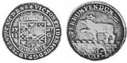 1/6 Thaler Anhalt-Bernburg (1603 - 1863) 銀 Victor Frederick, Prince of Anhalt-Bernburg (1700 – 1765)