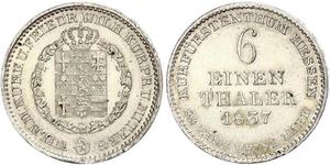 1/6 Thaler Landgraviate of Hesse-Kassel (1567 - 1806) 銀 