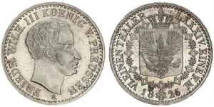 1/6 Thaler 普魯士王國 (1701 - 1918) 銀 腓特烈·威廉三世 (1770 -1840)