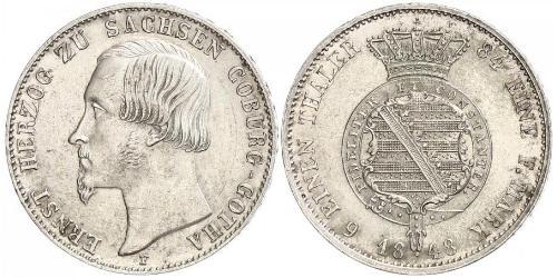 1/6 Thaler 萨克森-科堡-哥达 (1826 - 1918) 銀 恩斯特二世 (萨克森-科堡-哥达公爵)