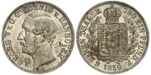 1/6 Талер Ганновер (королевство) (1814 - 1866) Серебро Георг V (король Ганновера) (1819 - 1878)