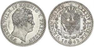 1/6 Талер Пруссия (королевство) (1701-1918) Серебро Фридрих Вильгельм IV (1795 - 1861)