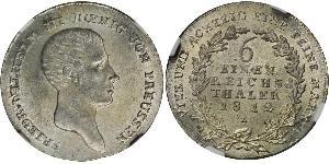 1/6 Талер Пруссия (королевство) (1701-1918) Серебро Фридрих Вильгельм III, король Пруссии (1770 -1840)