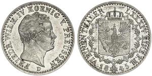 1/6 Талер Пруссия (королевство) (1701-1918) Серебро Фридрих Вильгельм IV (1795 - 1861)