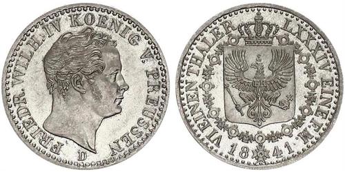1/6 Талер Пруссия (королевство) (1701-1918) Серебро Фридрих Вильгельм IV (1795 - 1861)