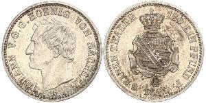 1/6 Талер Саксония (королевство) (1806 - 1918) Серебро Иоганн (король Саксонии)