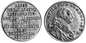 1/6 Талер Ансбах (1398–1792) Срібло Charles William Frederick, Margrave of Brandenburg-Ansbach (1712 – 1757)