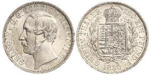1/6 Талер Королівство Ганновер (1814 - 1866) Срібло Георг V (король Ганновера) (1819 - 1878)